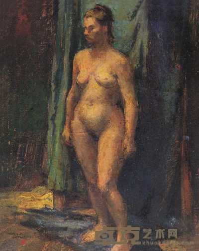 王少陵 1943年作 站立裸女 50×40cm